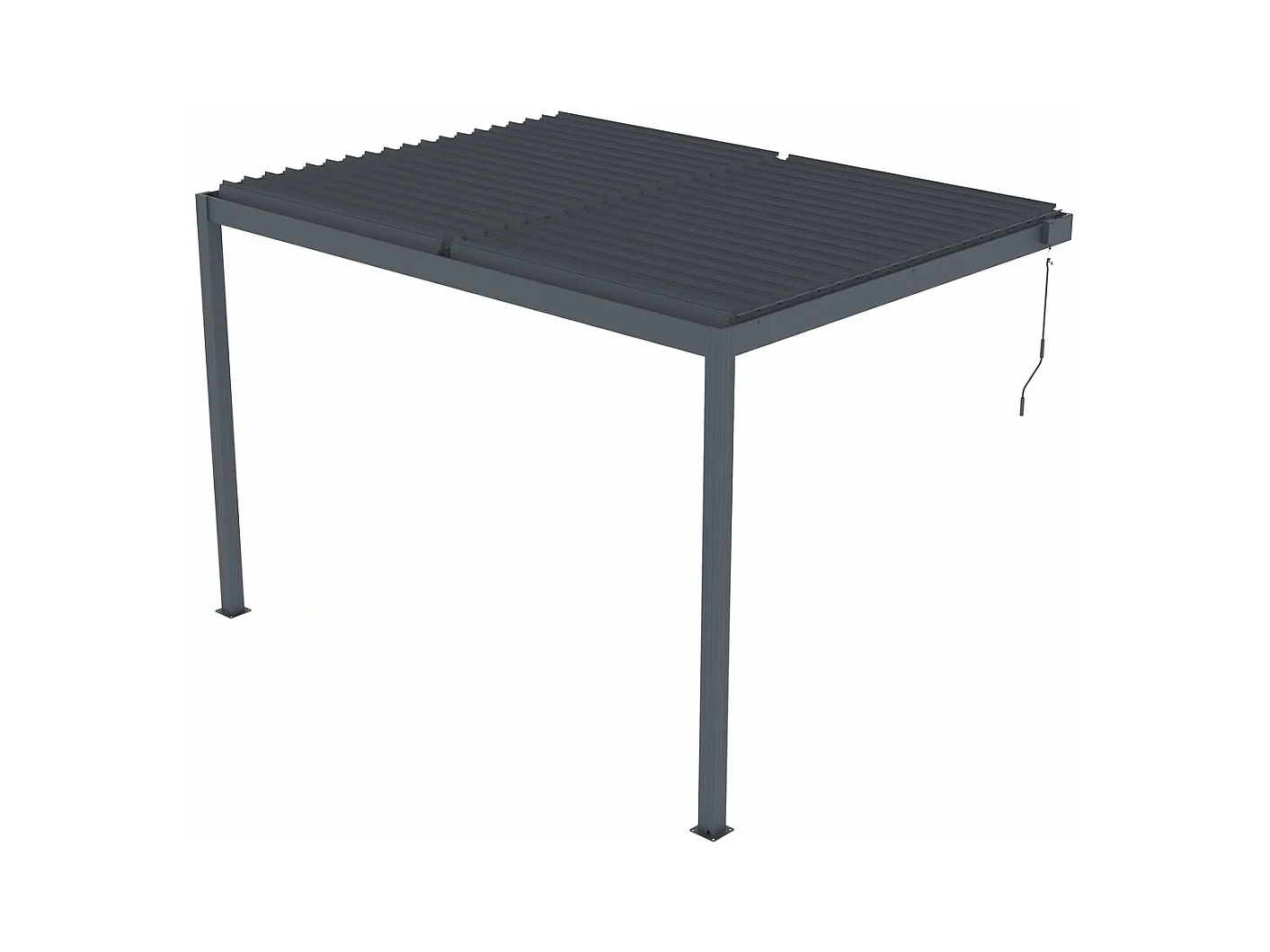 Aan de muur bevestigde bioklimatologische pergola met led "Windsor" - 3 x 4 m - Antraciet voor een elegante en schaduwrijke buitenruimte