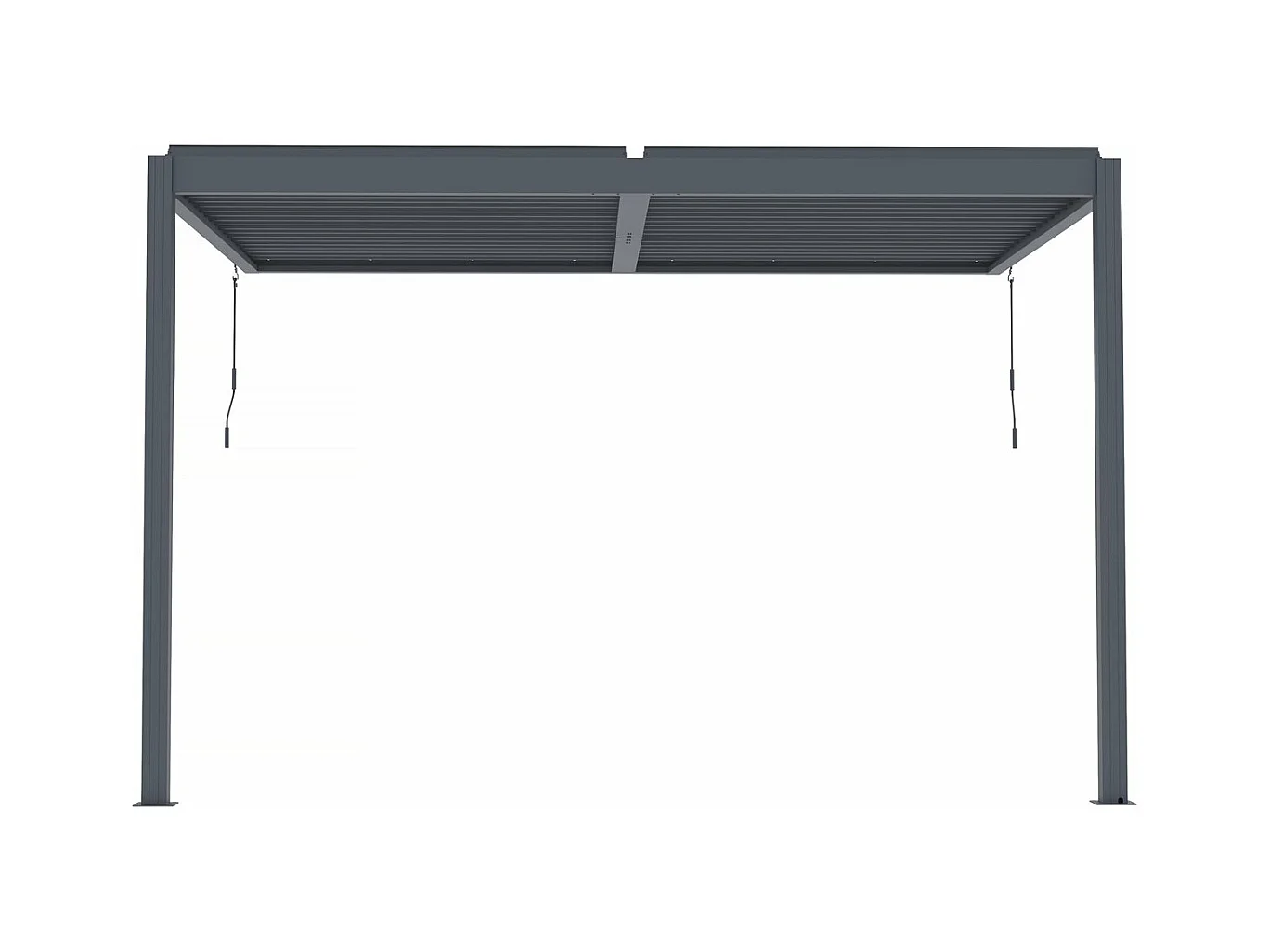 Pergola bioclimatique adossée avec led "Windsor" - 3 x 4 m - Anthracite