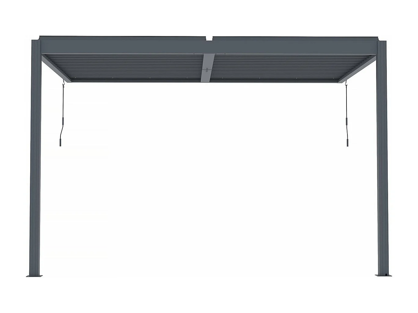 Pergola  terrasoverkapping zonwering verstelbaar met led verlichting aanbouw "Windsor" - 3 x 4 m - Antraciet