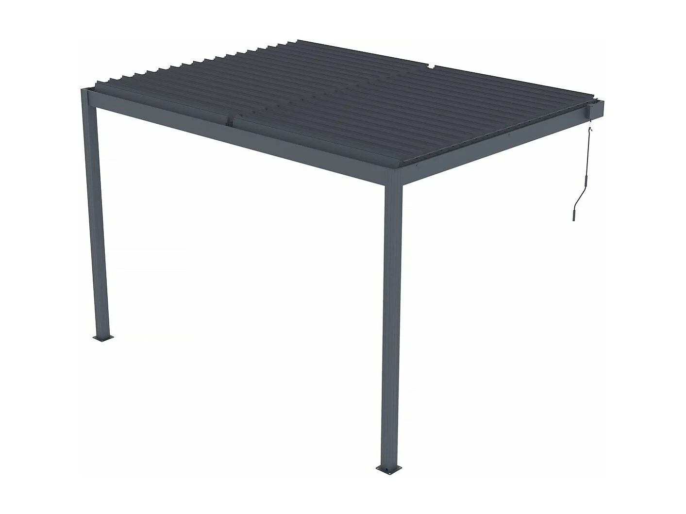 Pergola  terrasoverkapping zonwering verstelbaar met led verlichting aanbouw "Windsor" - 3 x 4 m - Antraciet