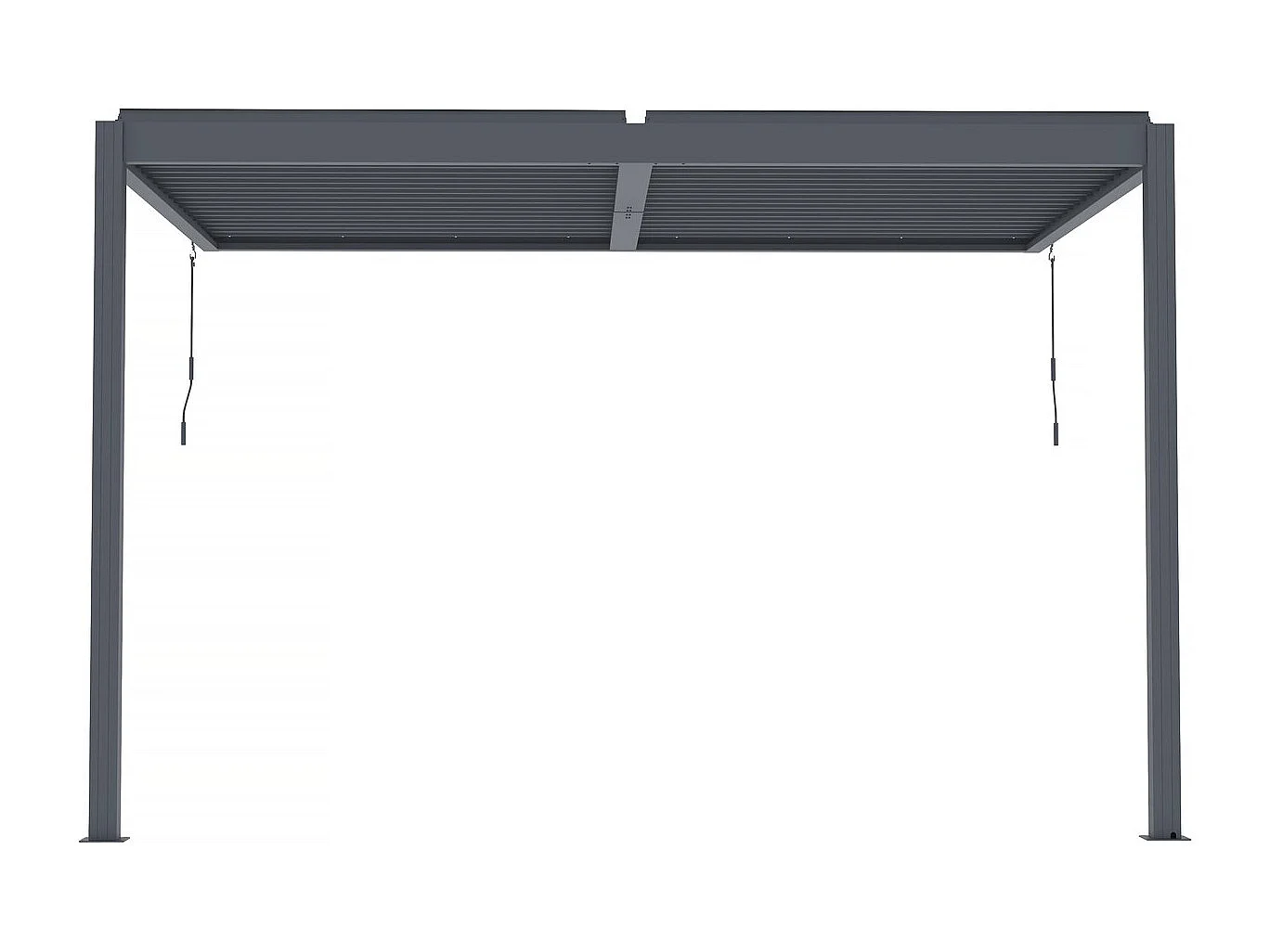 Pergola bioclimatique adossée avec led "Windsor" - 3 x 4 m - Anthracite