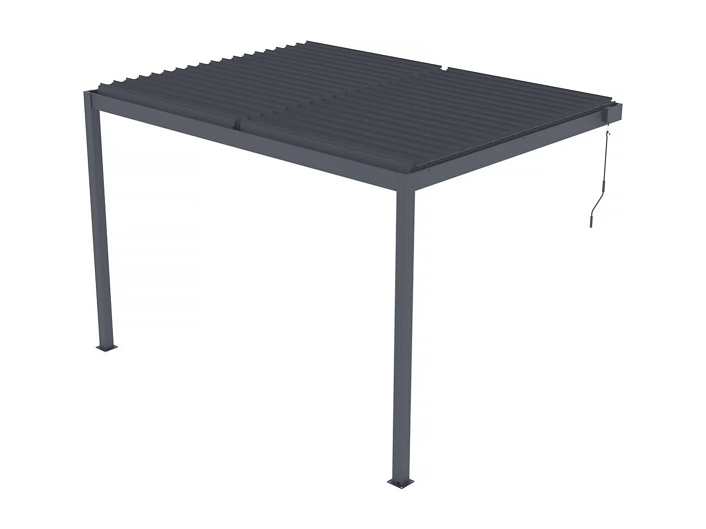 Pergola bioclimatique adossée avec led "Windsor" - 3 x 4 m - Anthracite