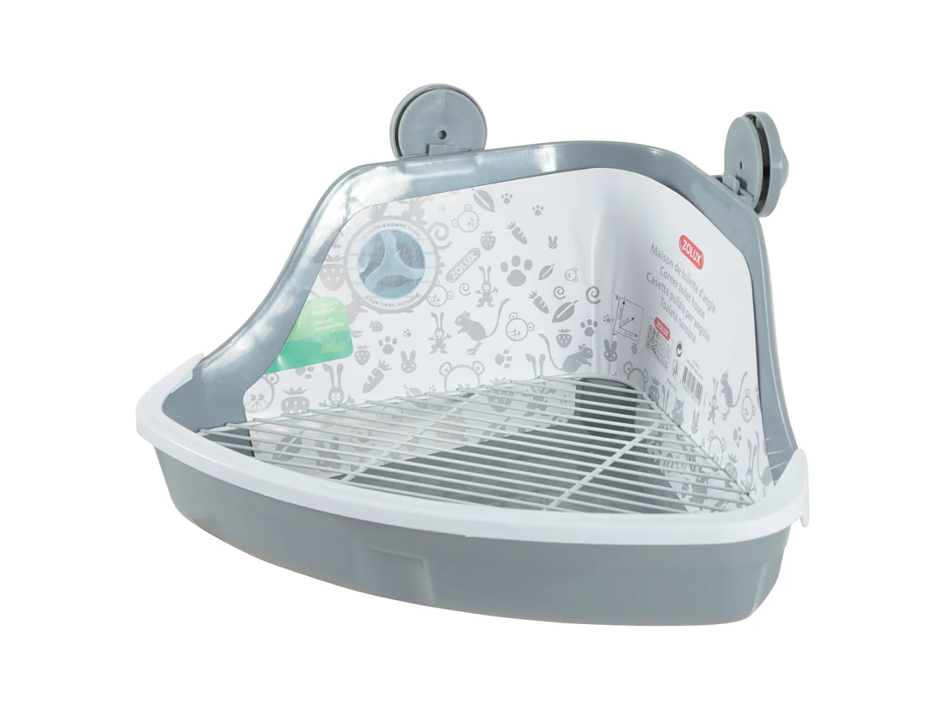Maison de toilettes d'angle pour rongeurs 32x25 cm