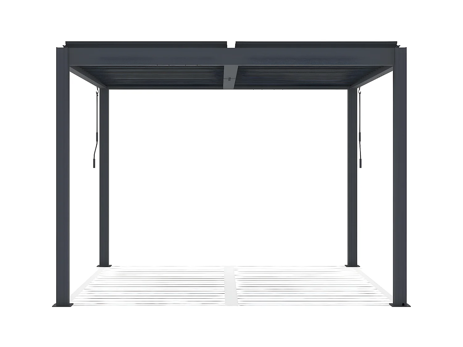 Pérgola bioclimática "Windsor" 3 x 3 con led de aluminio - Gris