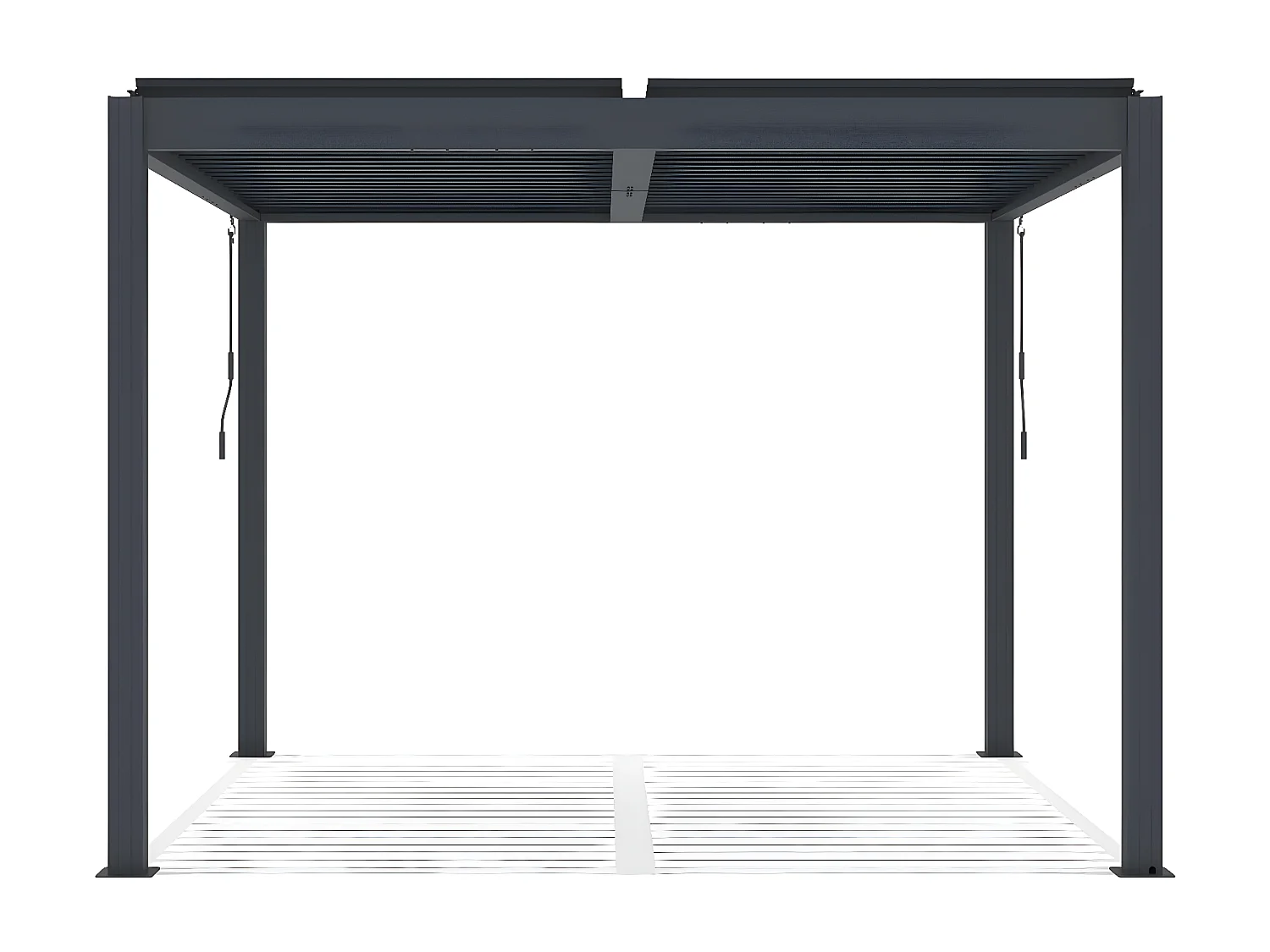 Pergola bioclimatique avec led en aluminium "Windsor premium" 3 x 3 - Gris