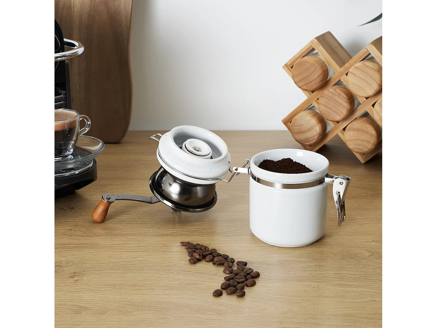 Moulin à Café en Céramique "Barista" 20cl Blanc