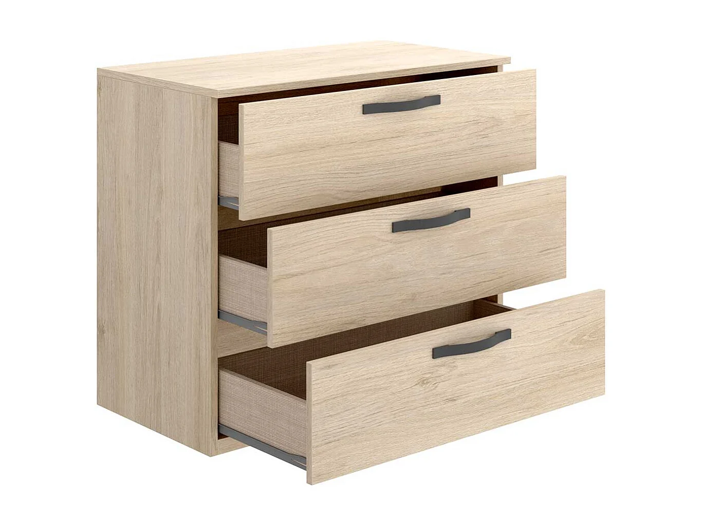 Cómoda Vasa 3 cajones natural 72,3x70,2x44,7cm