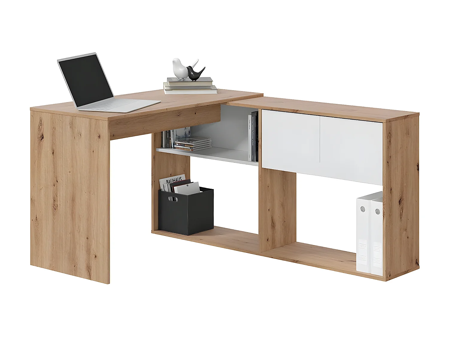 Escritorio multiposición con biblioteca - L108 cm