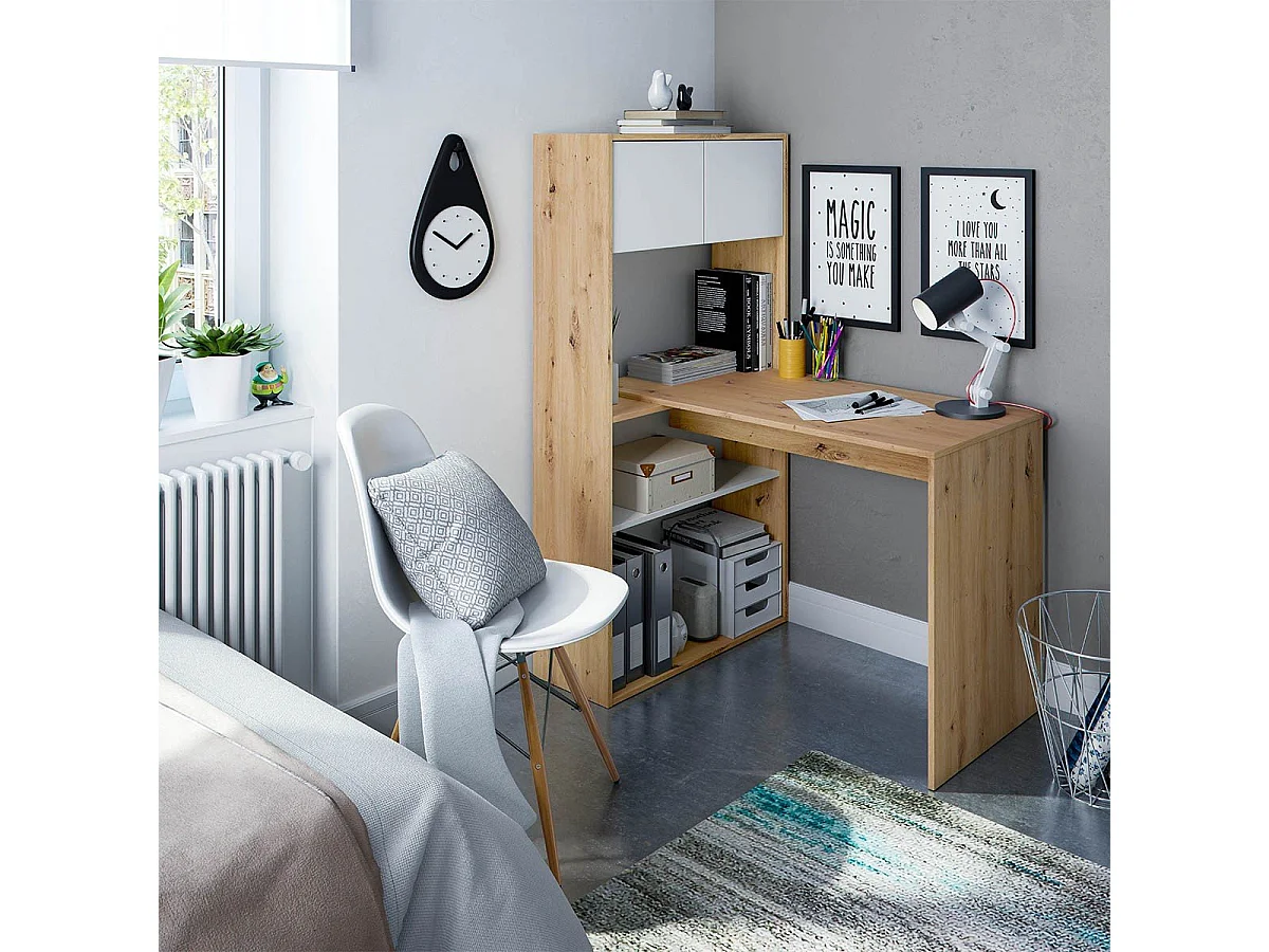 Scrivania multiposizione con libreria - L108 cm