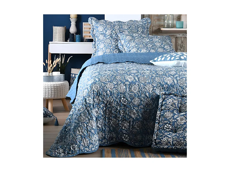 Juego de sábanas y fundas de almohada reversibles de estilo floral