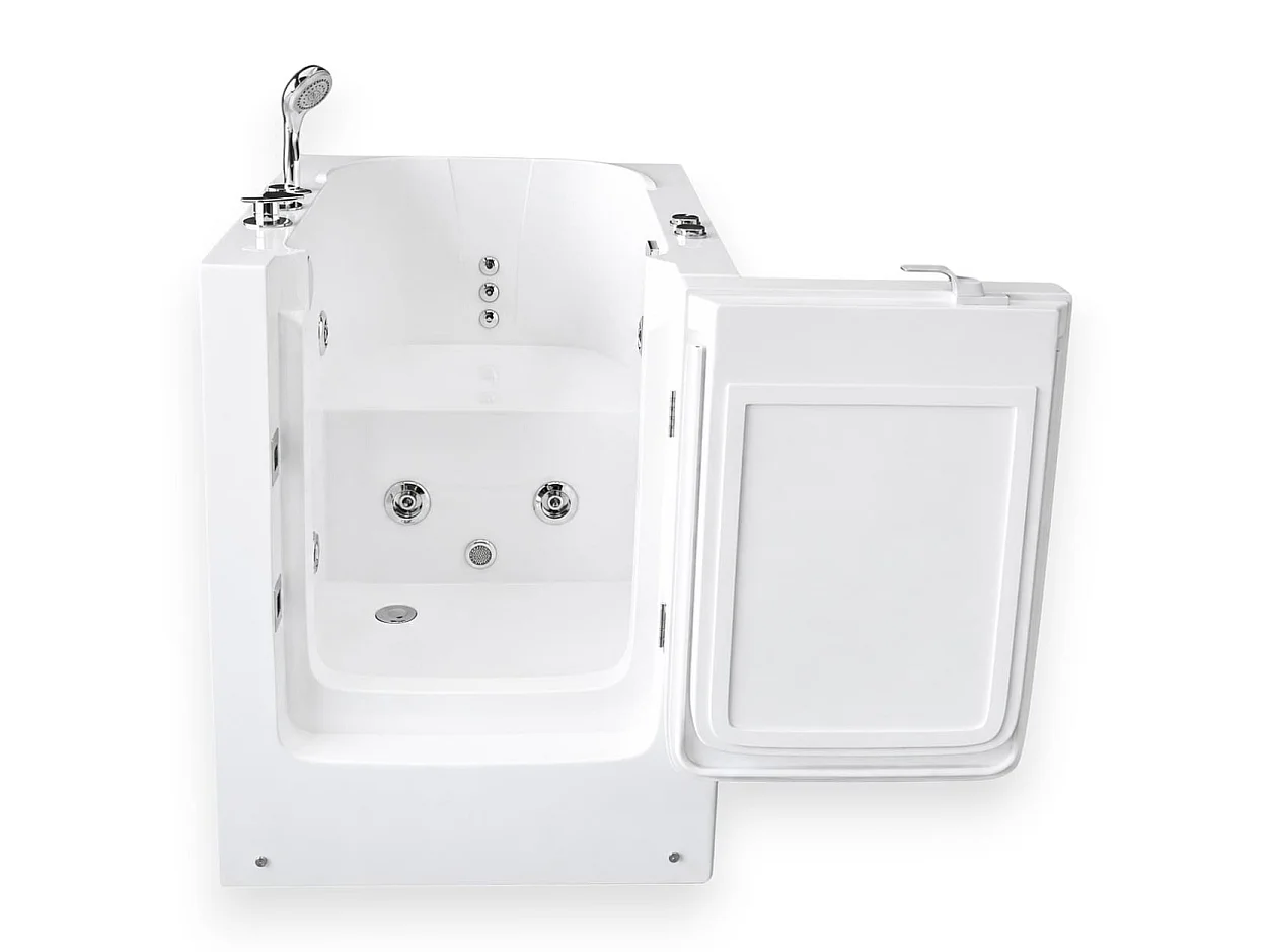 Walk-In Whirlpool Bathtub for Seniors 93 x 83 x H100 cm – Lavender