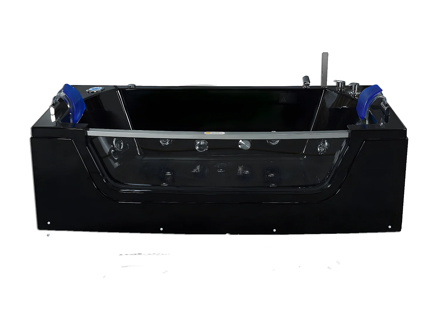 Vasca idromassaggio nera 180 X 90 cm vetro frontale 14 getti – Cherry