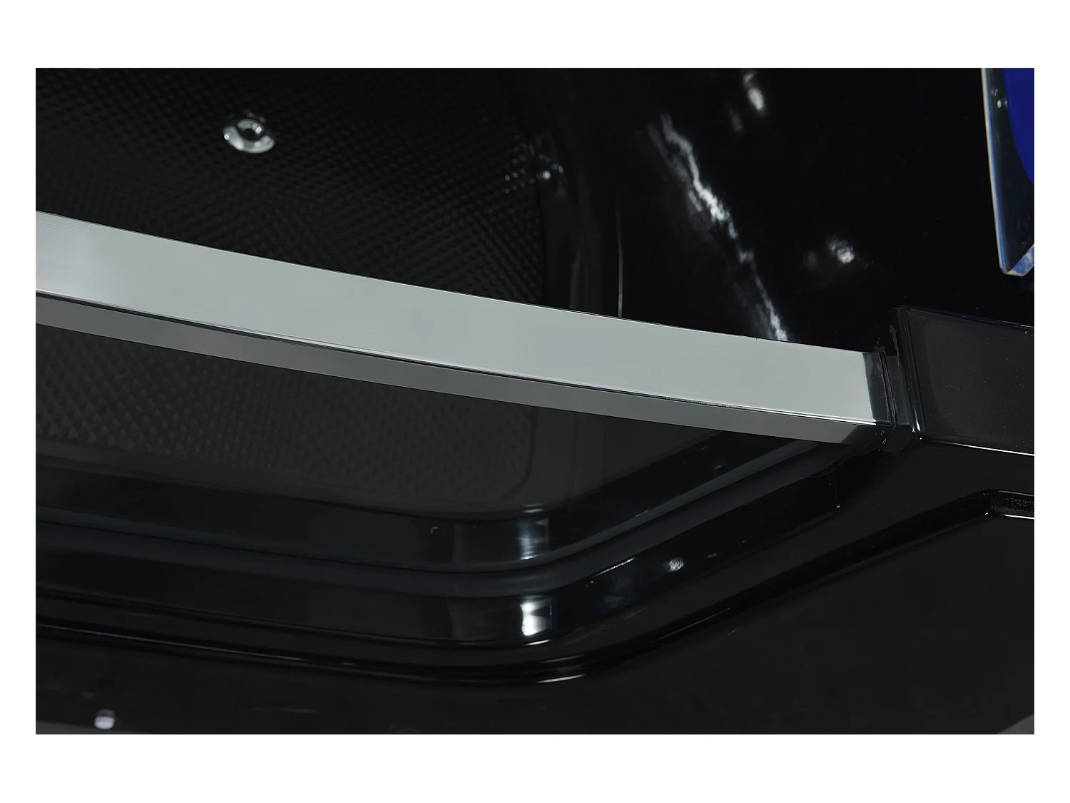 Whirlpoolbadewanne 180 x 90 cm Schwarz mit Frontglas 14 Düsen - Cherry