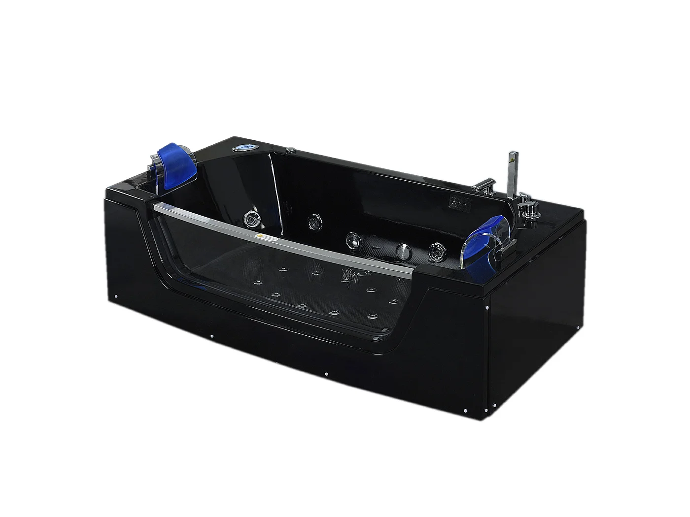 Baignoire hydromassage noir Chromothérapie 180 X 90 cm 14 jets – Cherry