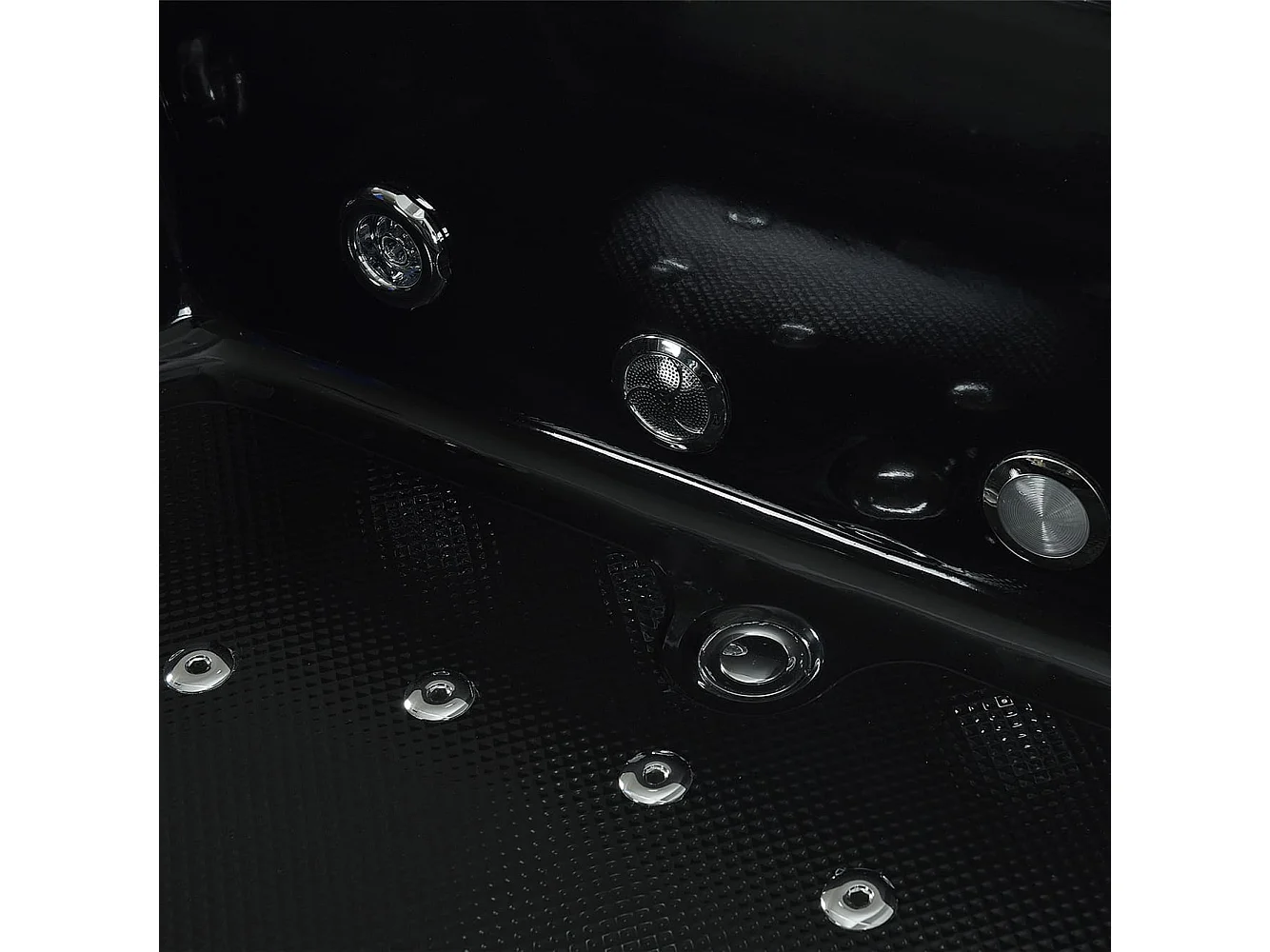 Baignoire hydromassage noir Chromothérapie 180 X 90 cm 14 jets – Cherry