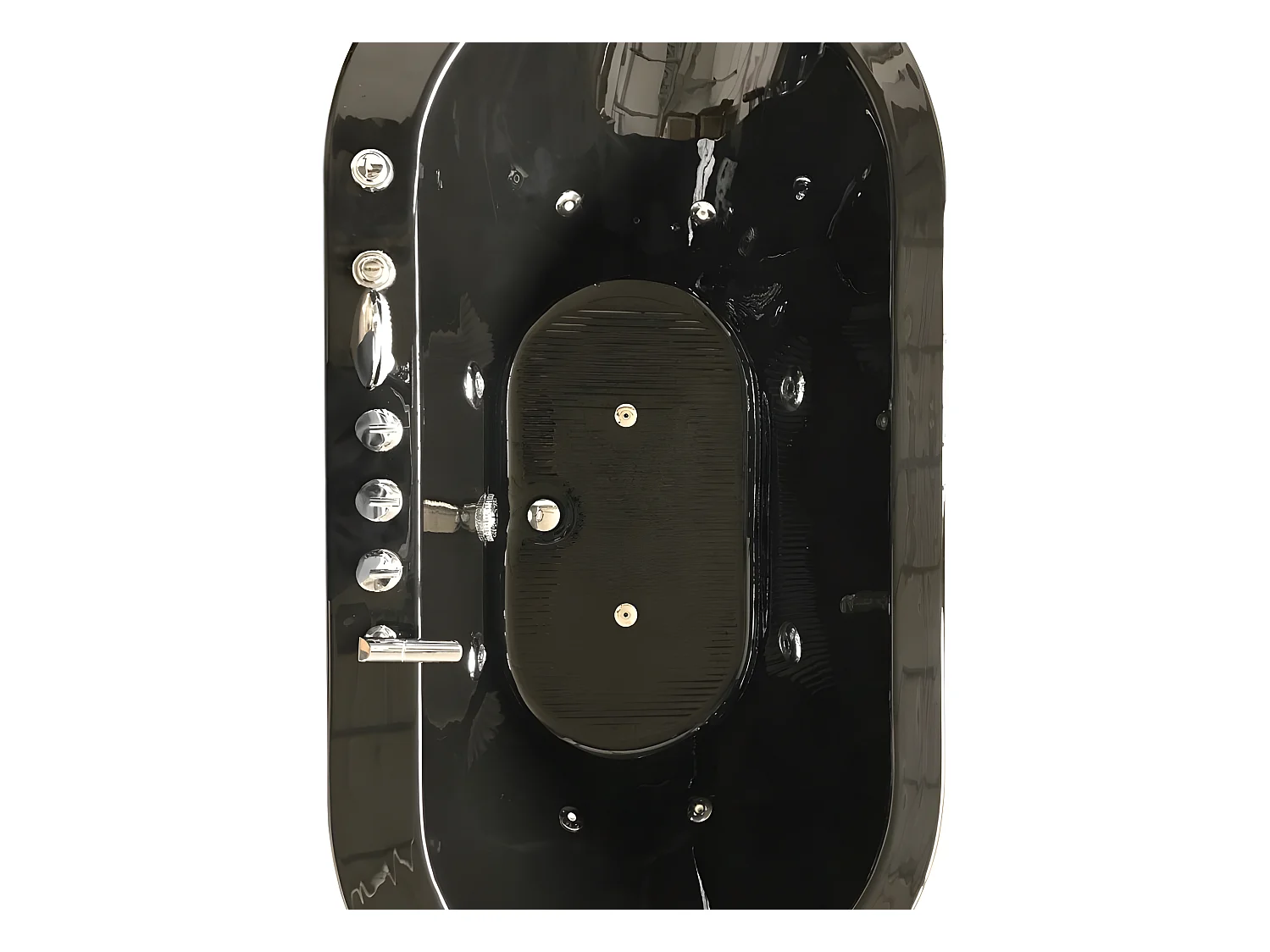 Vrijstaand ovaal zwart whirlpoolbad 185 x 95 cm 10 jets – Berry