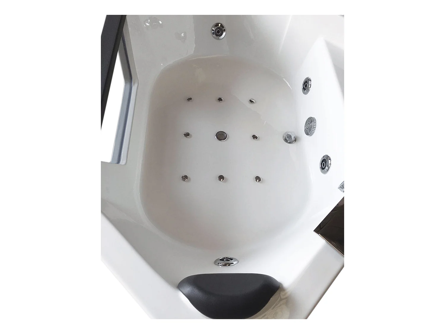 Whirlpoolbadewanne 150 x 150 cm weiß Doppelpumpe 12 Düsen - Hibiscus