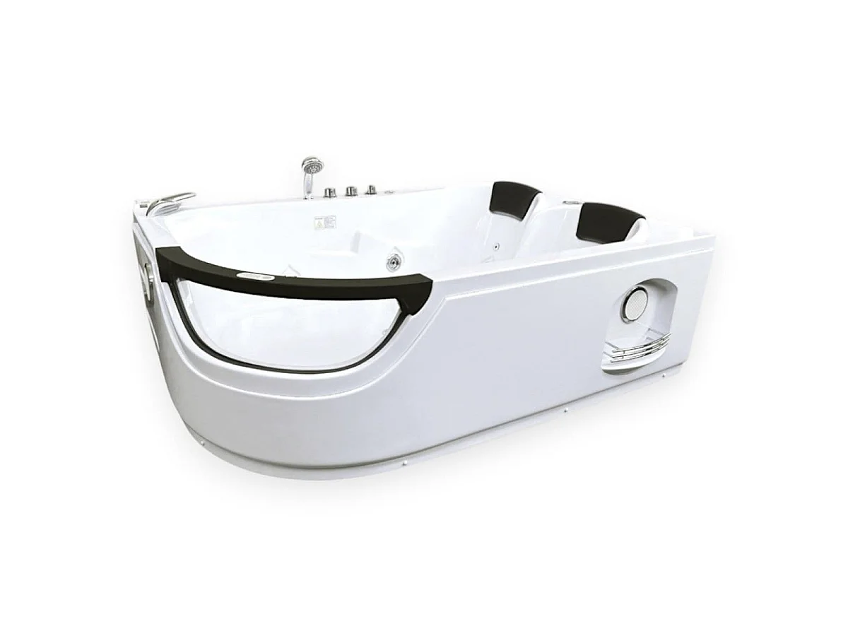 Baignoire Balnèo blanc 180 X 120 cm Chromothérapie 8 jets – Lily