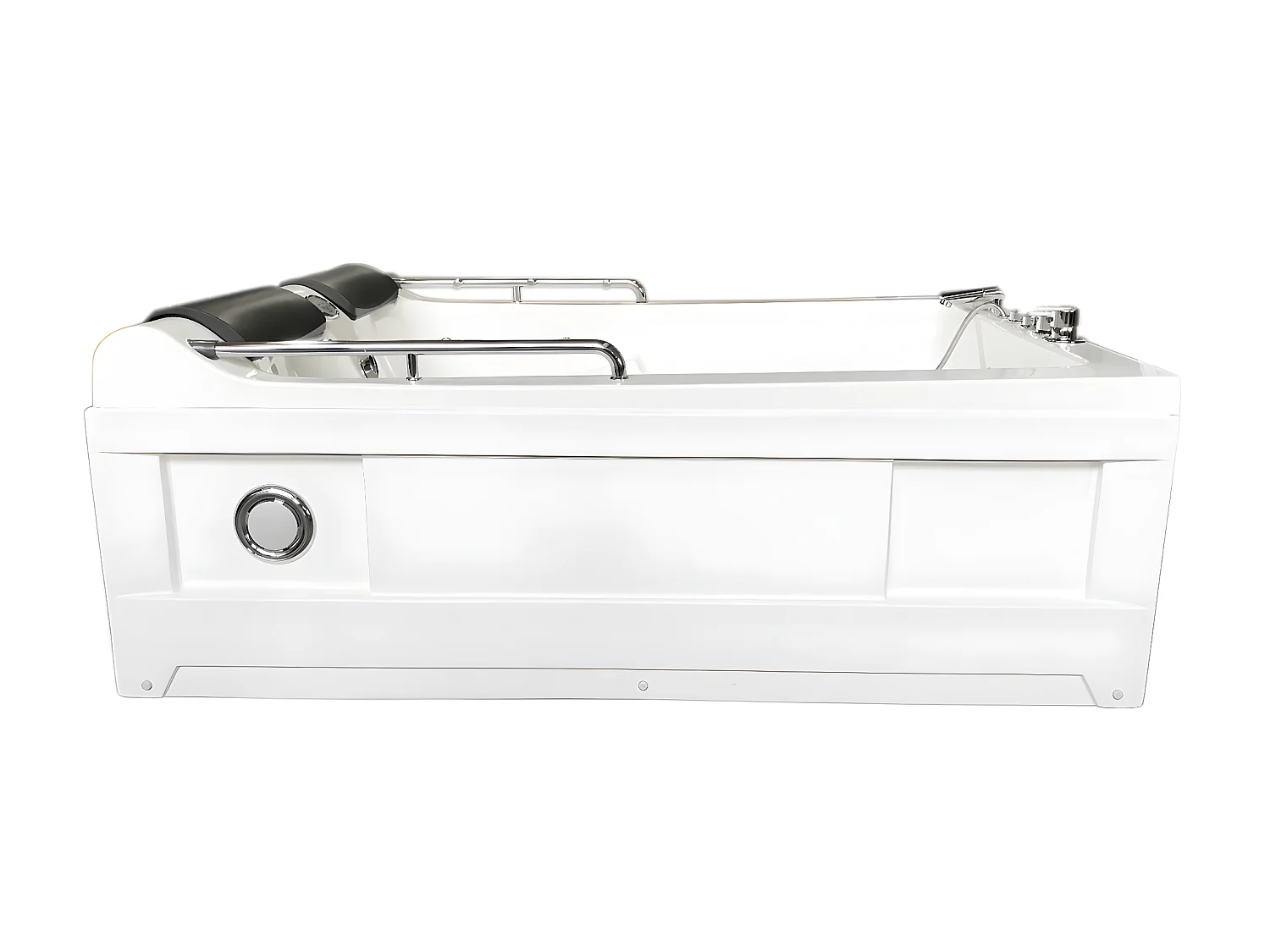 Whirlpoolbadewanne 175 x 132 cm weiß Doppelpumpe 14 Düsen - Fleur