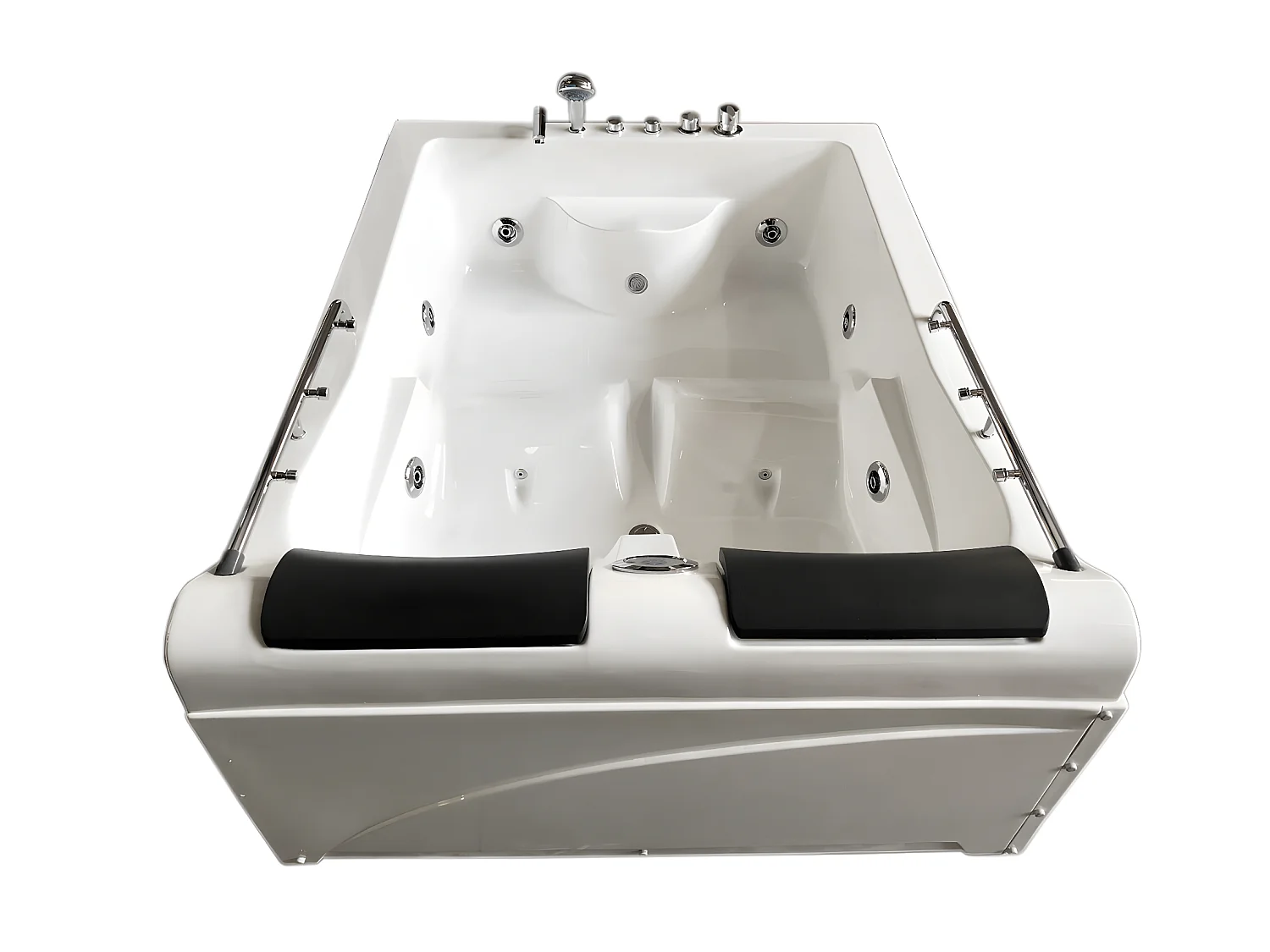 Wit bubbelbad 175 x 132 cm Chromotherapie 14 jets – Fleur