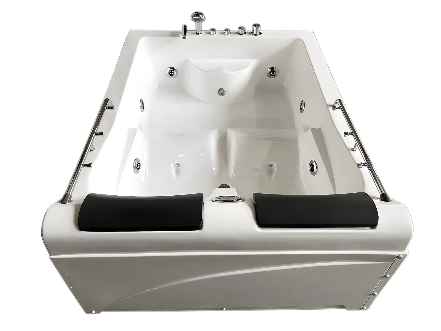 Baignoire Balnèo Blanc 175 X 132 cm Chromothérapie 14 jets – Fleur