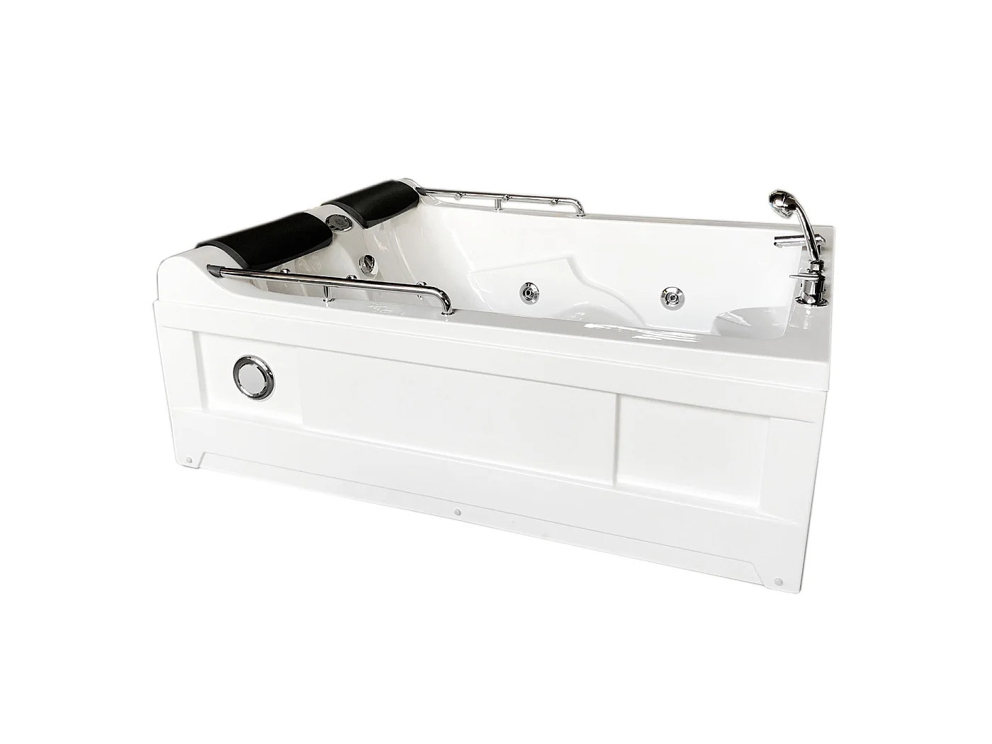 Banheira hidromassagem branca 175 X 132 cm Cromoterapia 14 jatos - Fleur