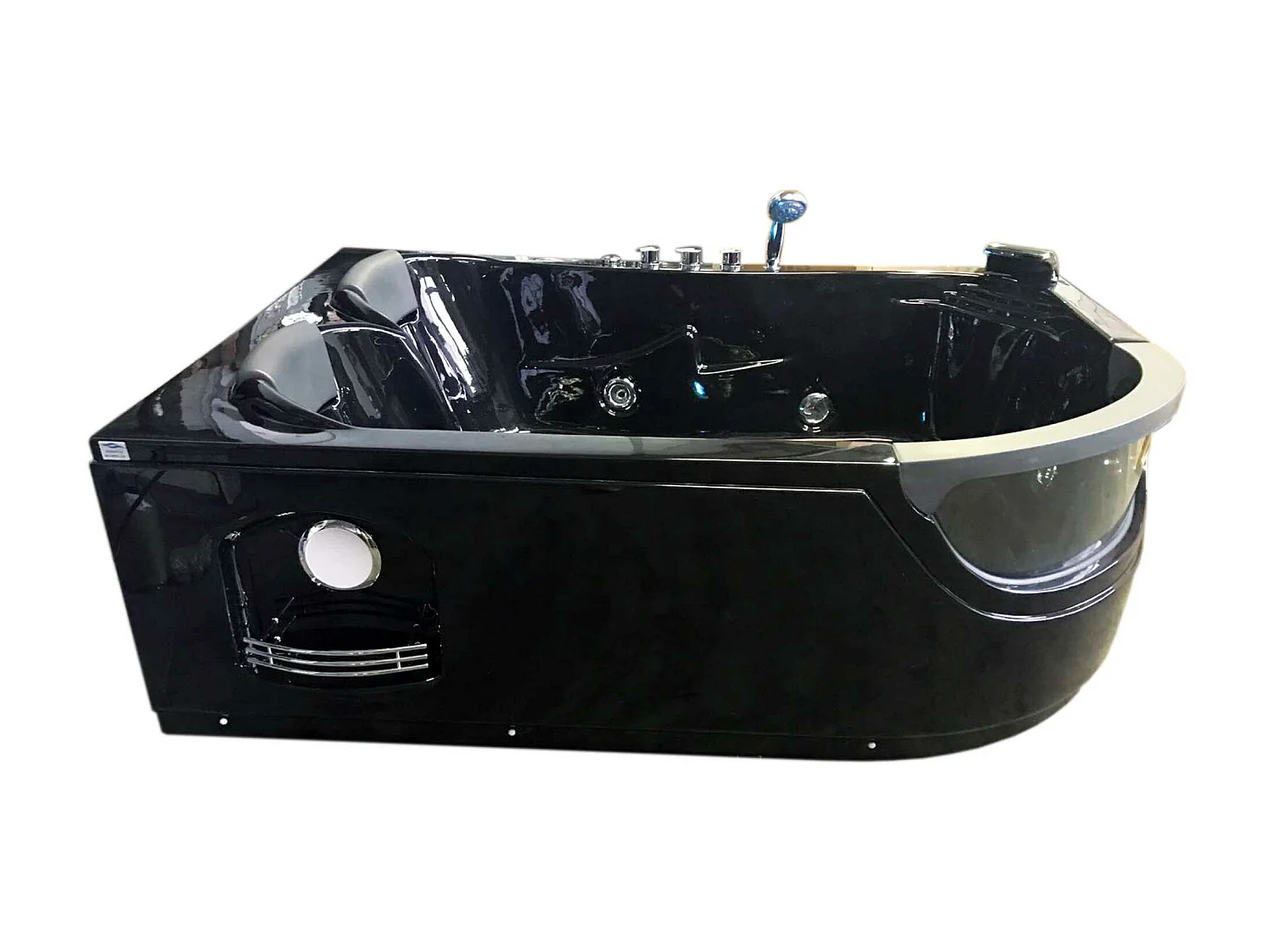 Whirlpoolbadewanne 180 x 120 cm Schwarz für 2 Personen 8 Düsen - Violet
