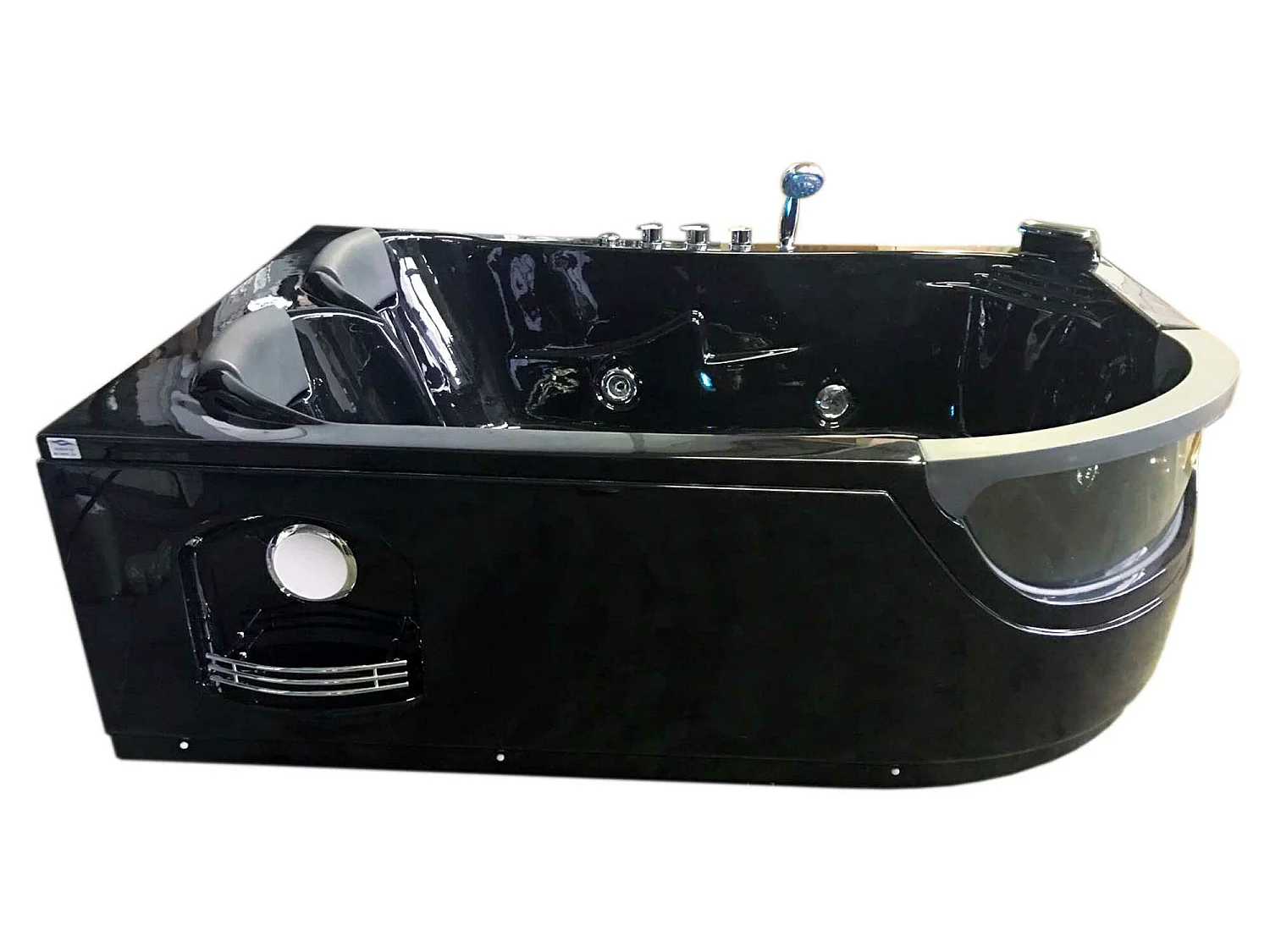 Zwart bubbelbad 180 X 120 cm Chromotherapie 8 jets – Violet