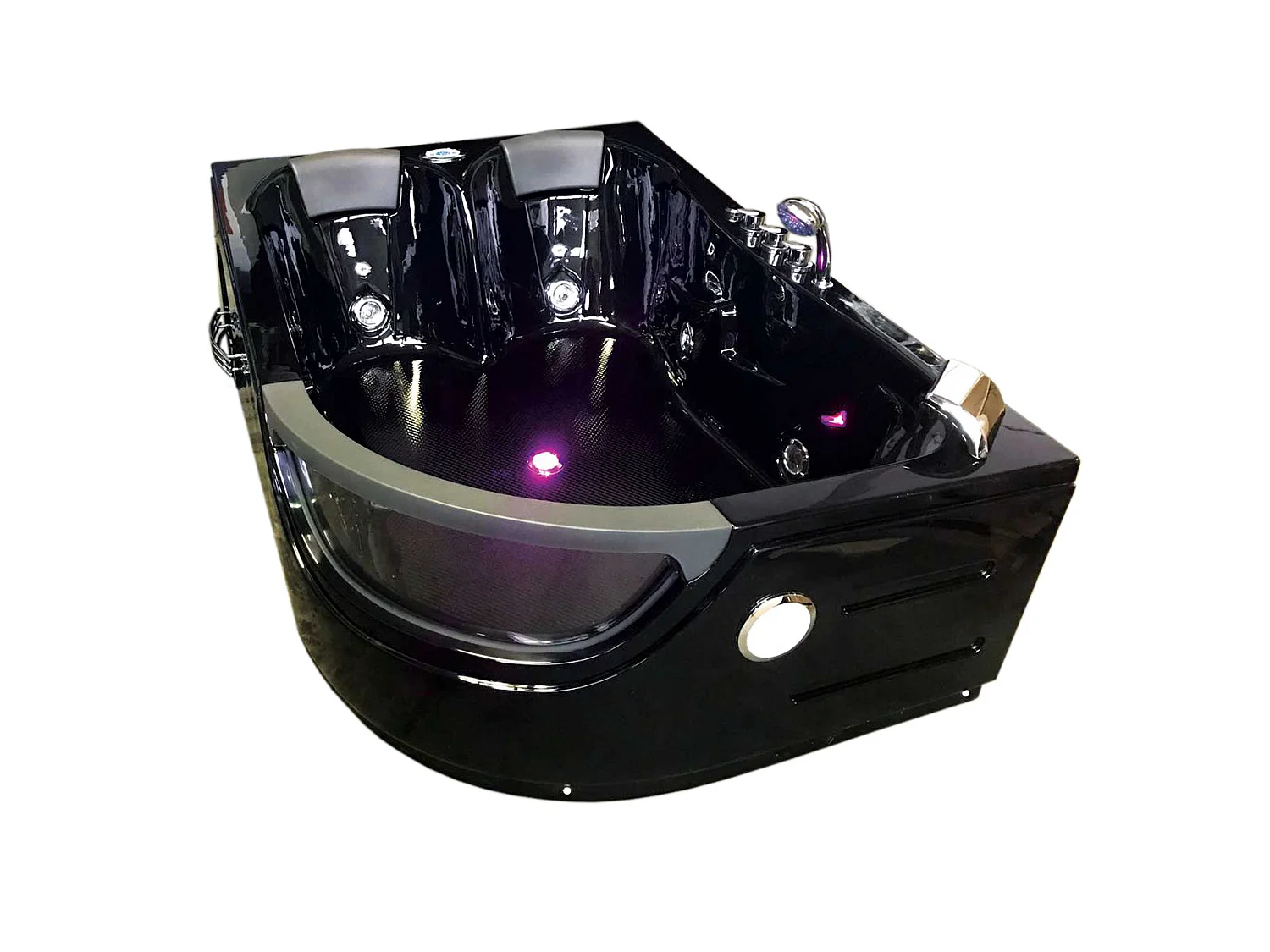 Baignoire Balnèo hydromassage noir 120 x 180 cm 8 jets – Violet