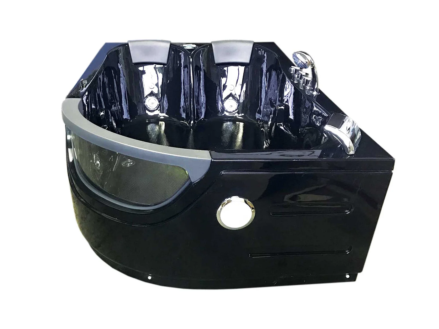 Baignoire Balnèo hydromassage noir 120 x 180 cm 8 jets – Violet