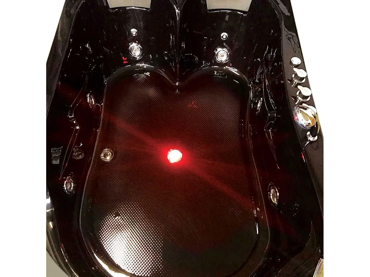 Baignoire Balnèo hydromassage noir 120 x 180 cm 8 jets – Violet