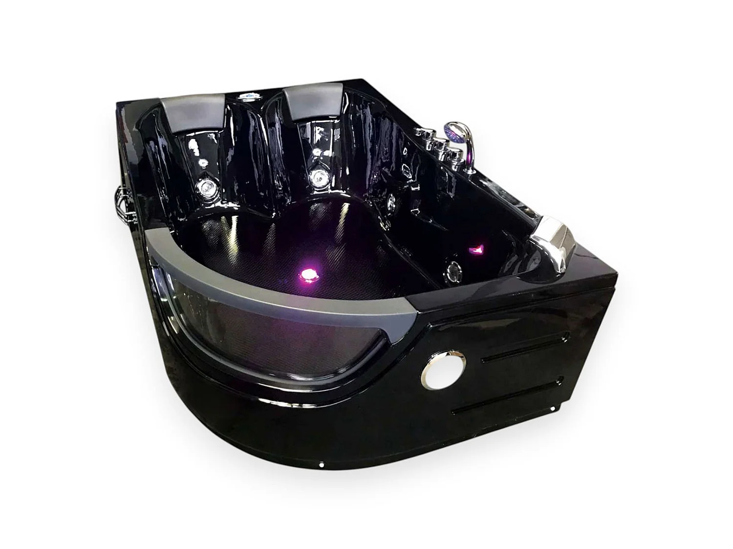 Baignoire Balnèo hydromassage noir 120 x 180 cm 8 jets – Violet