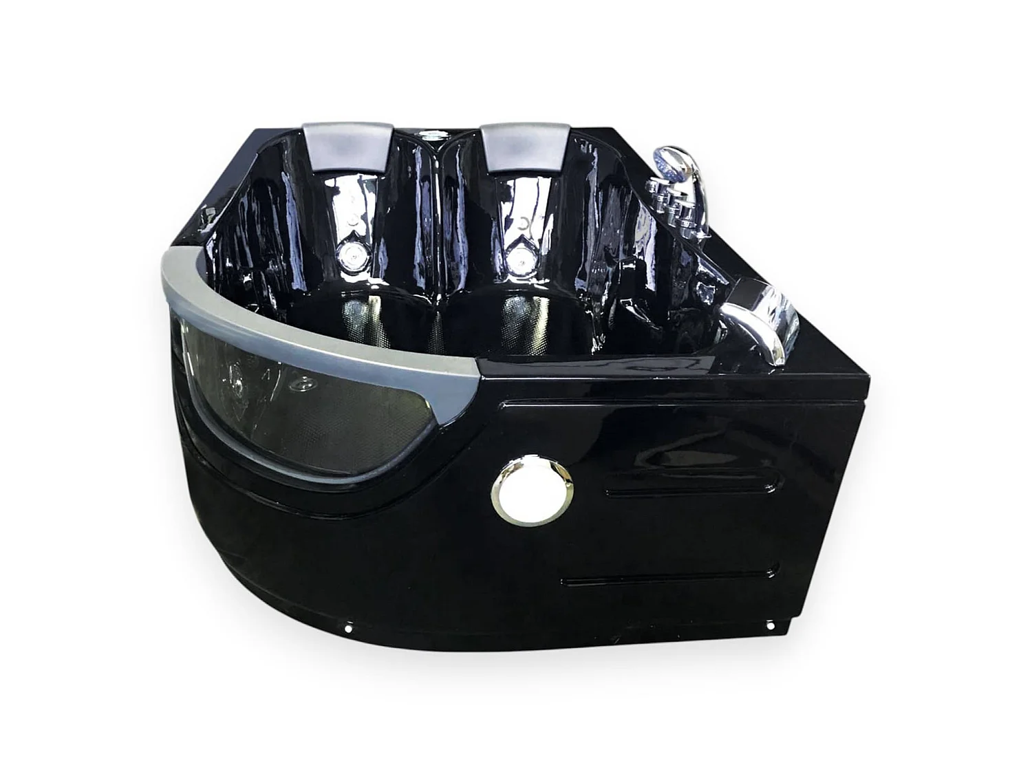 Baignoire Balnèo hydromassage noir 120 x 180 cm 8 jets – Violet
