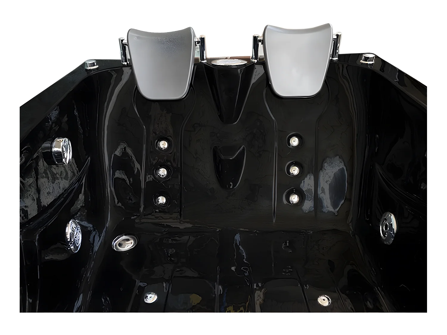Whirlpoolbadewanne 170 x 115 cm Schwarz für 2 Personen 15 Düsen - Black Dahlia