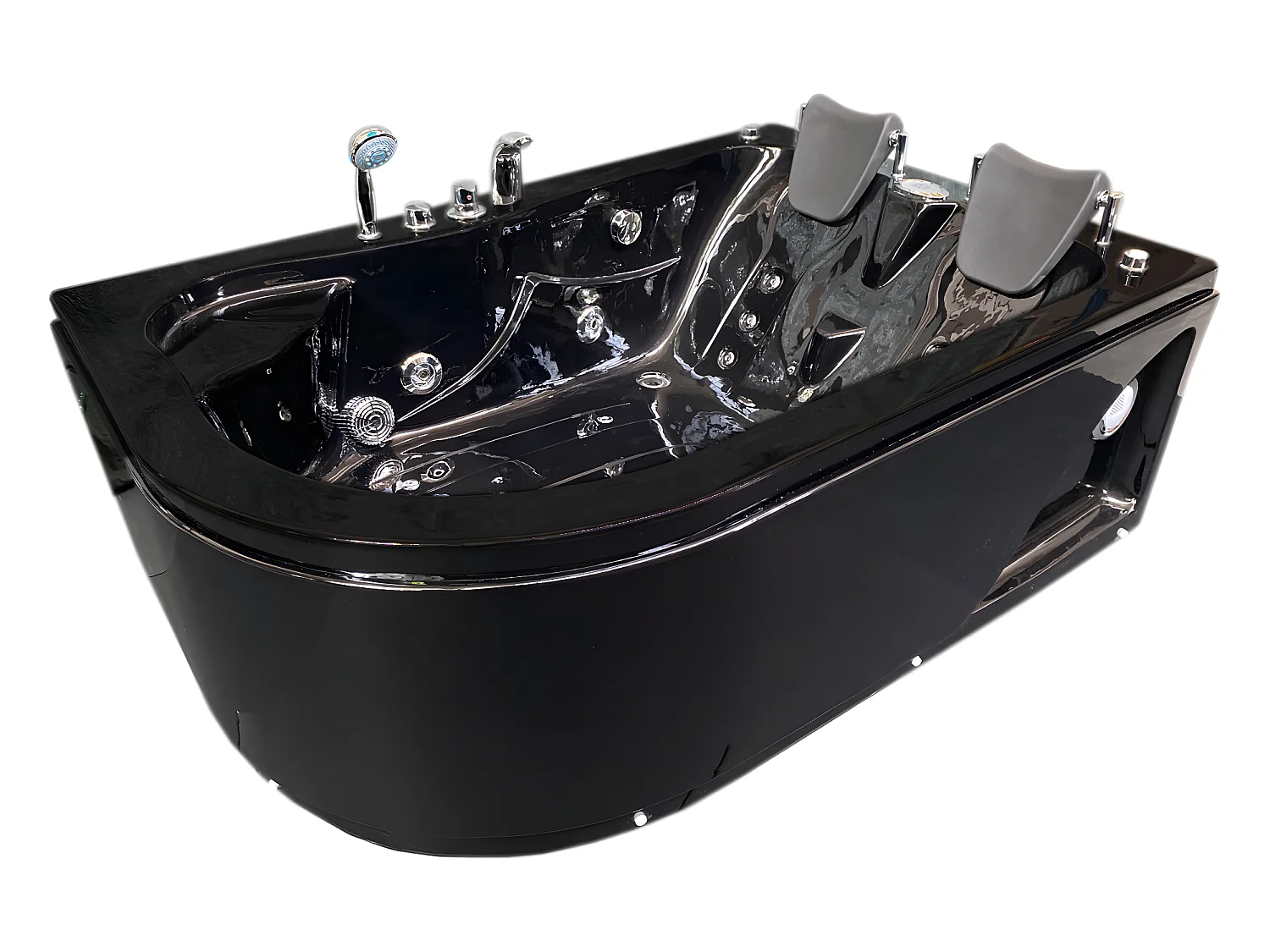 Zwart bubbelbad 170 x 115 cm 15 jets voor 2 personen – Black Dahlia