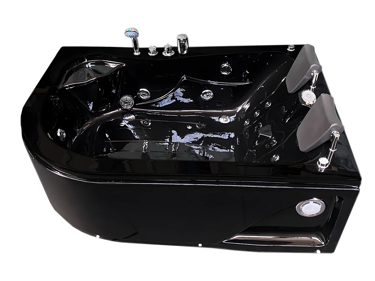 Zwart bubbelbad 170 x 115 cm 15 jets voor 2 personen – Black Dahlia