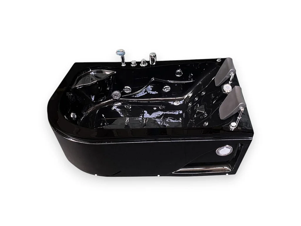 Baignoire Balnèo Noir 170 X 115 cm pour deux personnes 15 jets – Black Dahlia