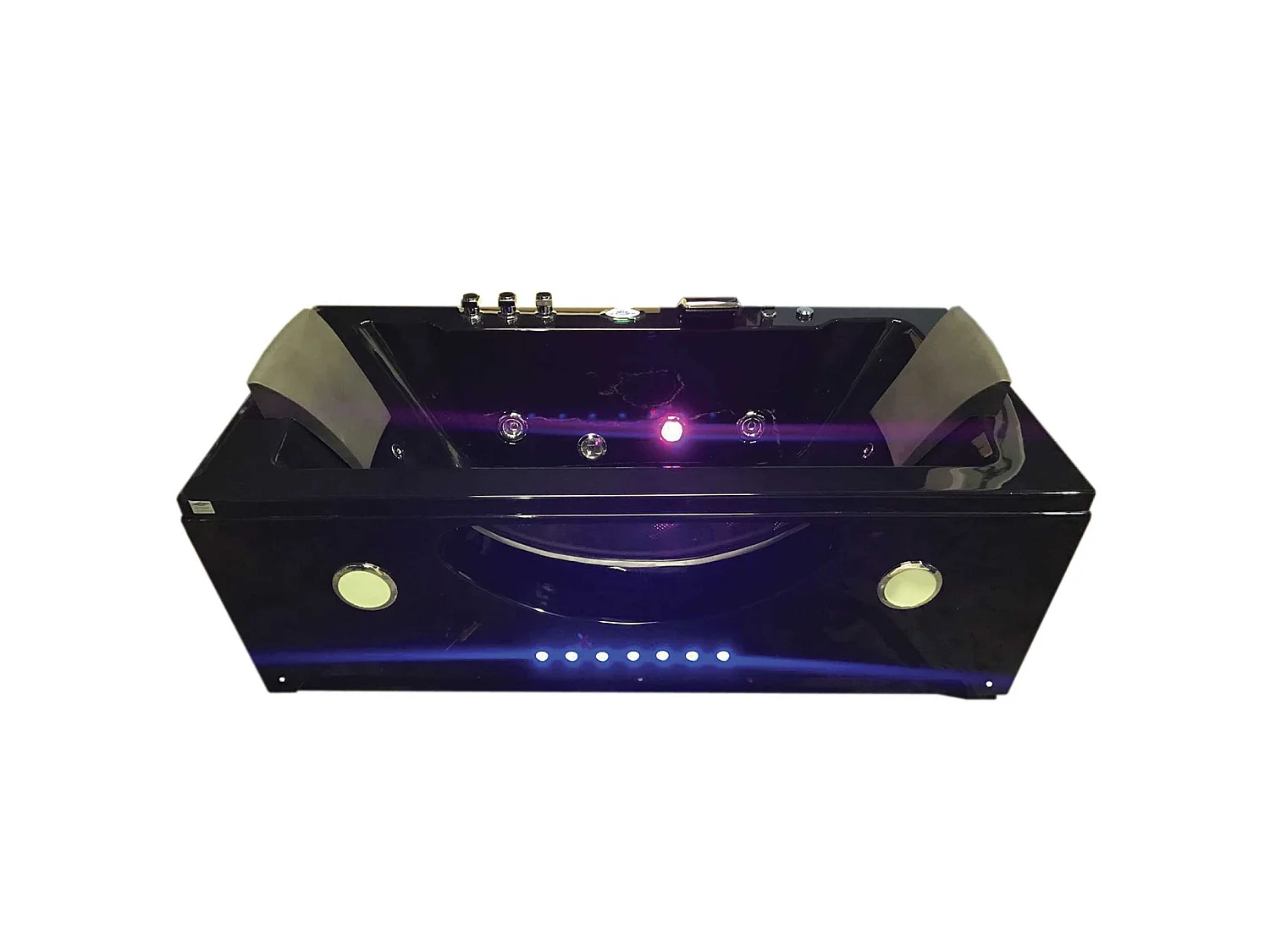 Bain à remous noir Chromothérapie 180 X 90 cm 16 jets – Gardenia