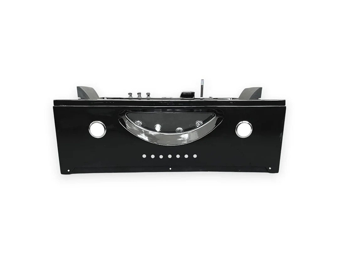 Black Whirlpool Bathtub with Chromotherapy 180 x 90 cm, 16 Jets – Gardenia