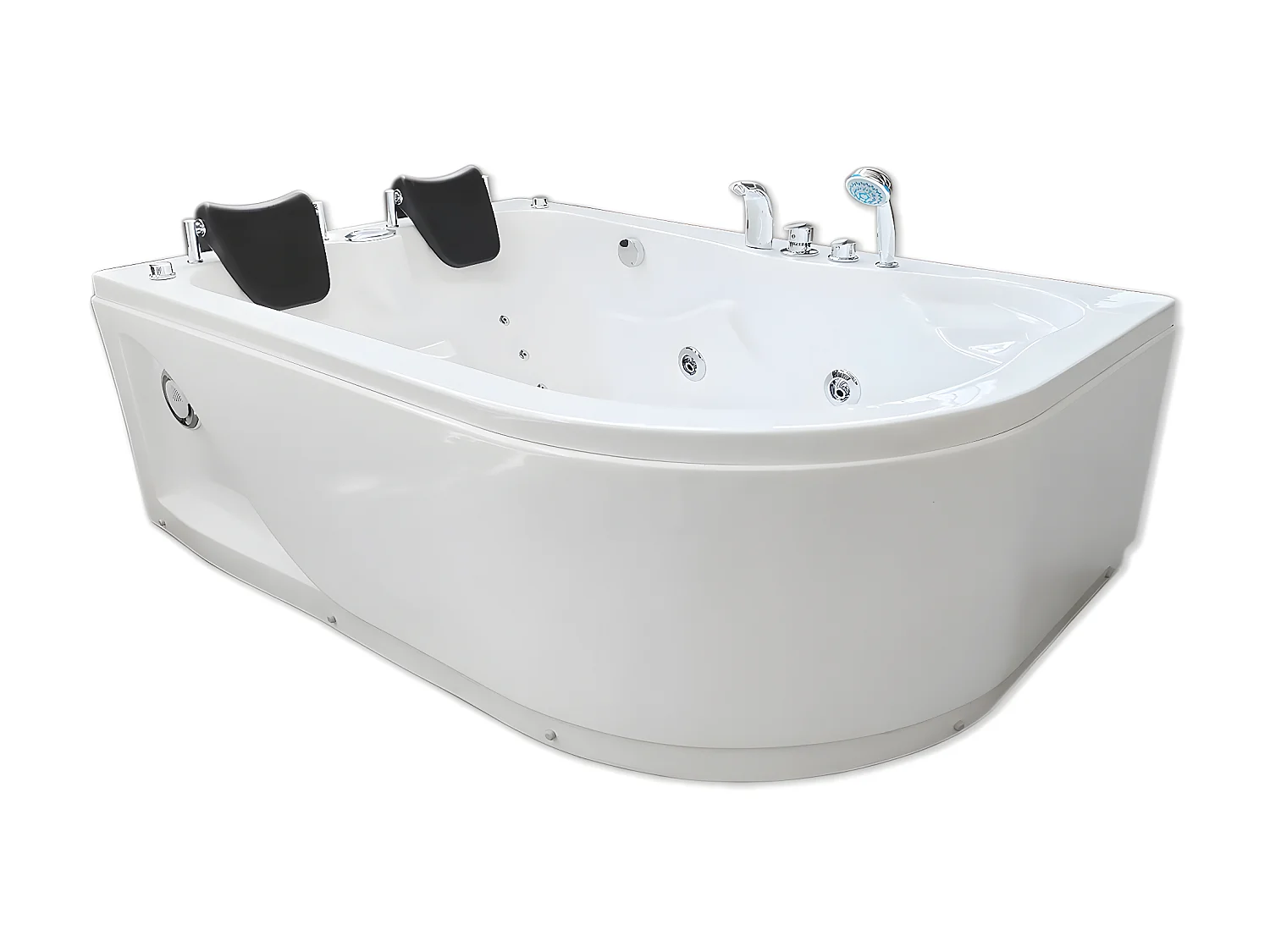 Whirlpoolbadewanne 170 x 115 cm weiß für 2 Personen 15 Düsen - Tulip