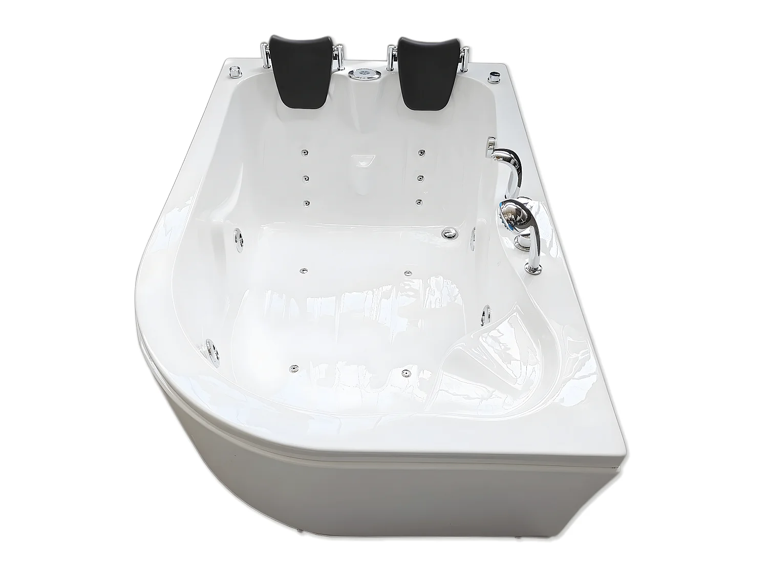Whirlpoolbadewanne 170 x 115 cm weiß für 2 Personen 15 Düsen - Tulip