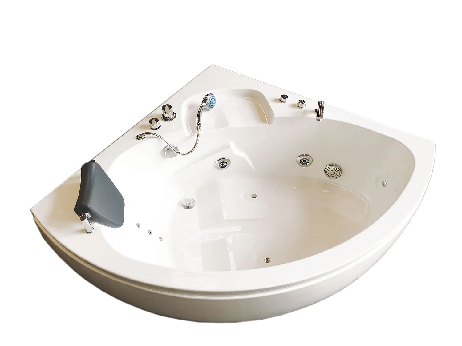 Baignoire Balnèo blanc 135 X 135 cm pour 2 personnes 9 jets – Briony