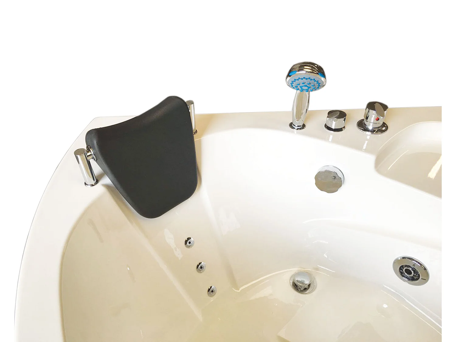 Baignoire Balnèo blanc 135 X 135 cm pour 2 personnes 9 jets – Briony