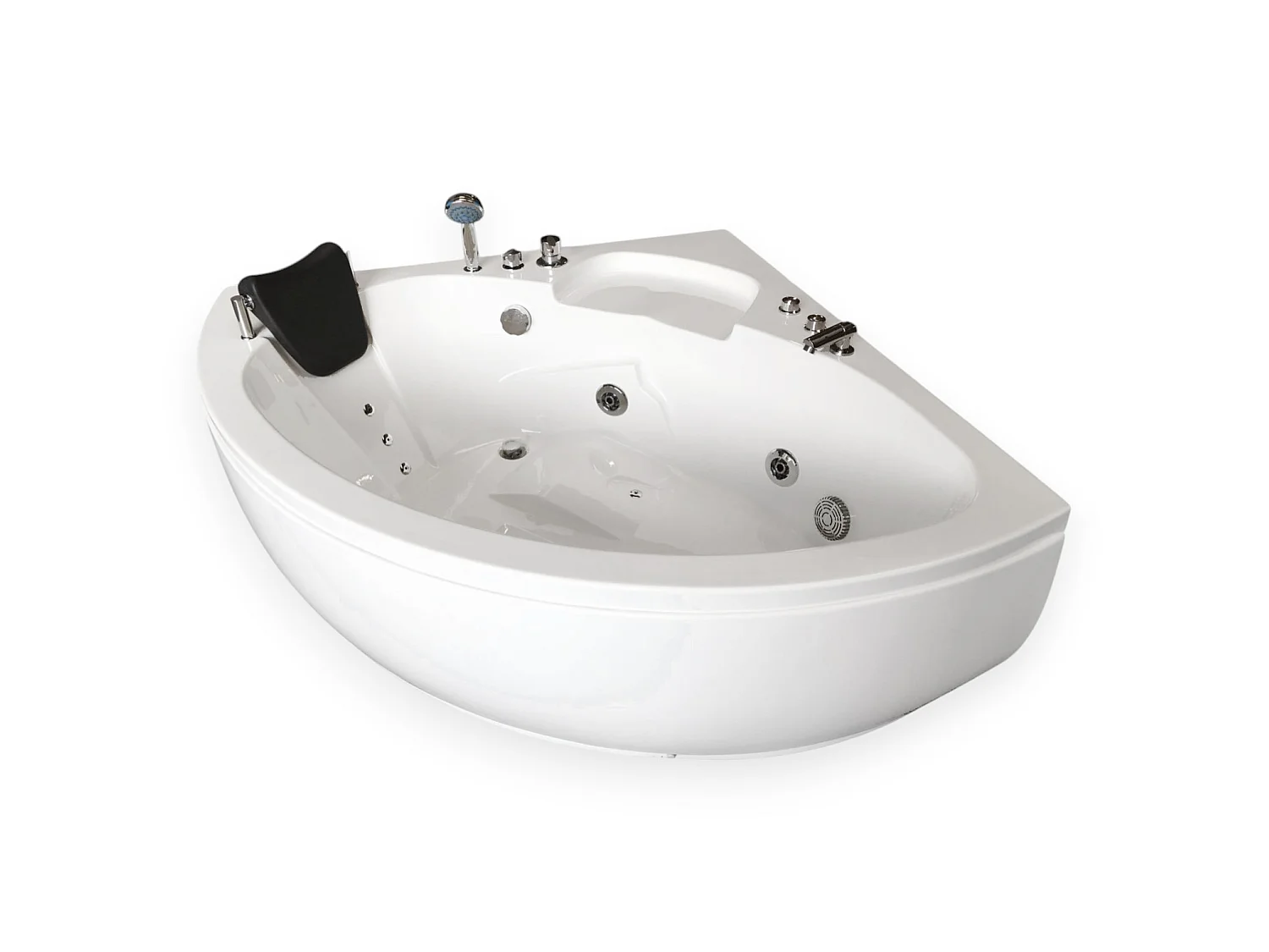 Baignoire Balnèo blanc 135 X 135 cm pour 2 personnes 9 jets – Briony