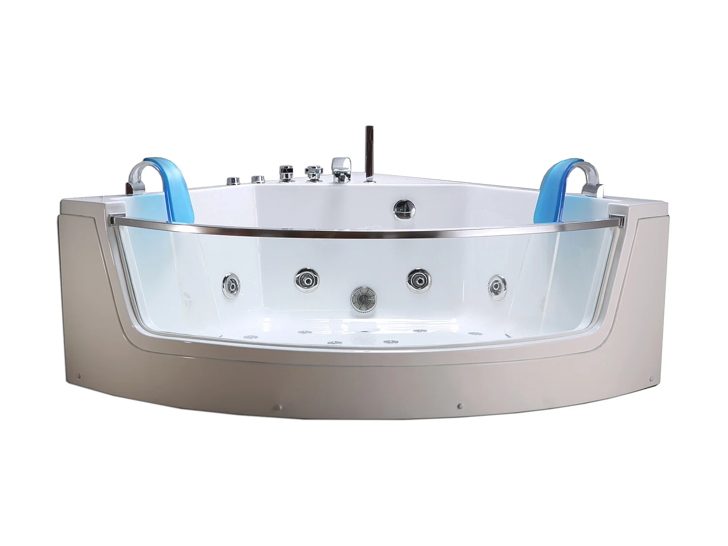 Whirlpoolbadewanne 152 x 152 cm weiß Doppelpumpe 19 Düsen - Calliope