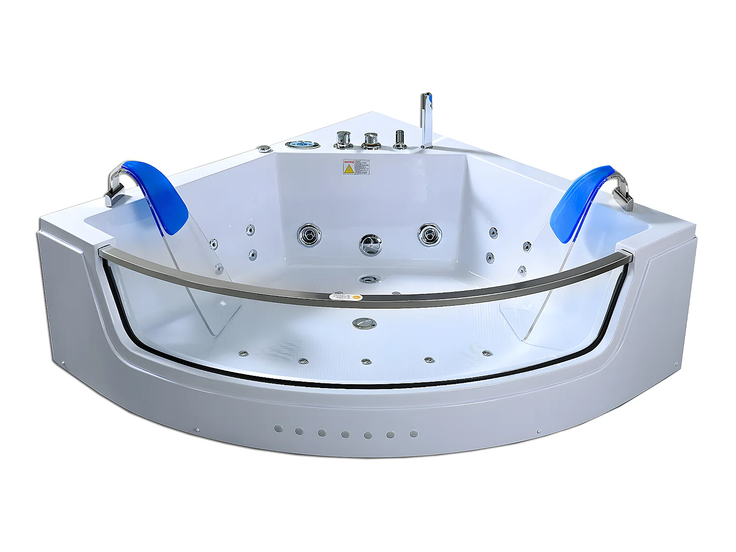 Whirlpoolbadewanne 152 x 152 cm weiß Doppelpumpe 19 Düsen - Calliope