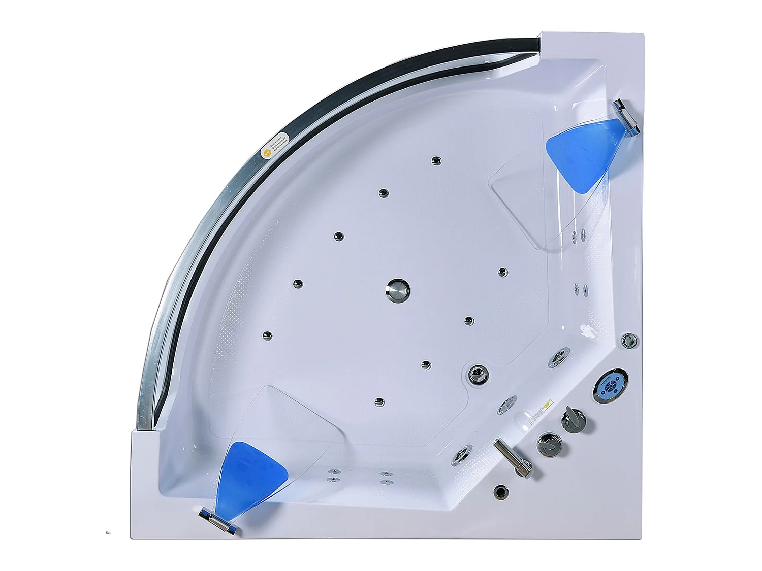 Whirlpoolbadewanne 152 x 152 cm weiß Doppelpumpe 19 Düsen - Calliope