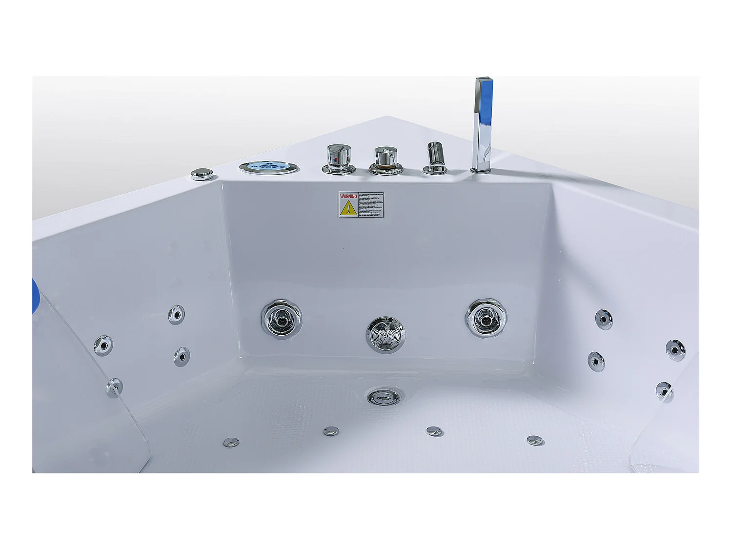 Whirlpoolbadewanne 152 x 152 cm weiß Doppelpumpe 19 Düsen - Calliope