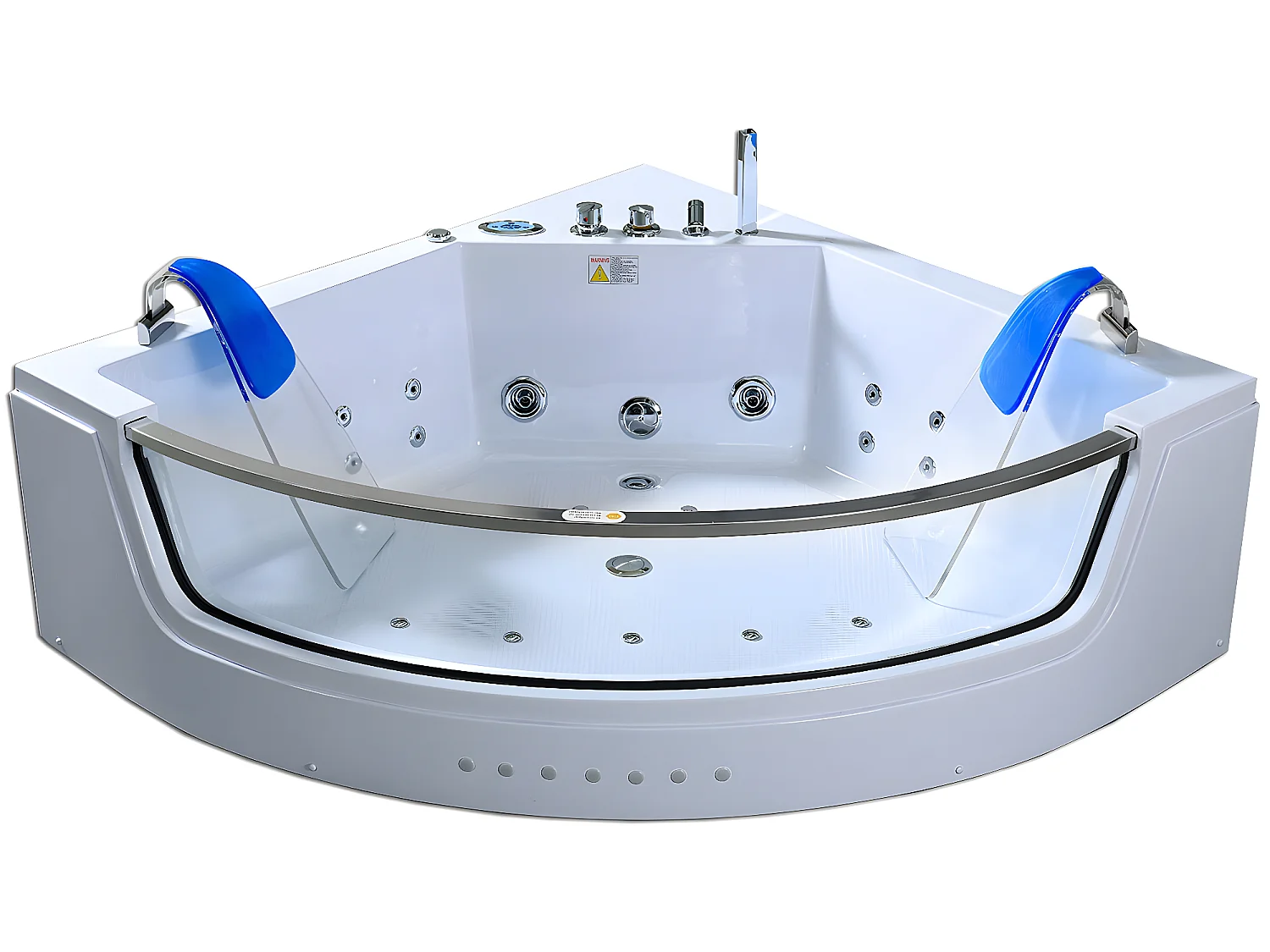 Wit bubbelbad met dubbele pomp 152 x 152 cm 19 jets – Calliope