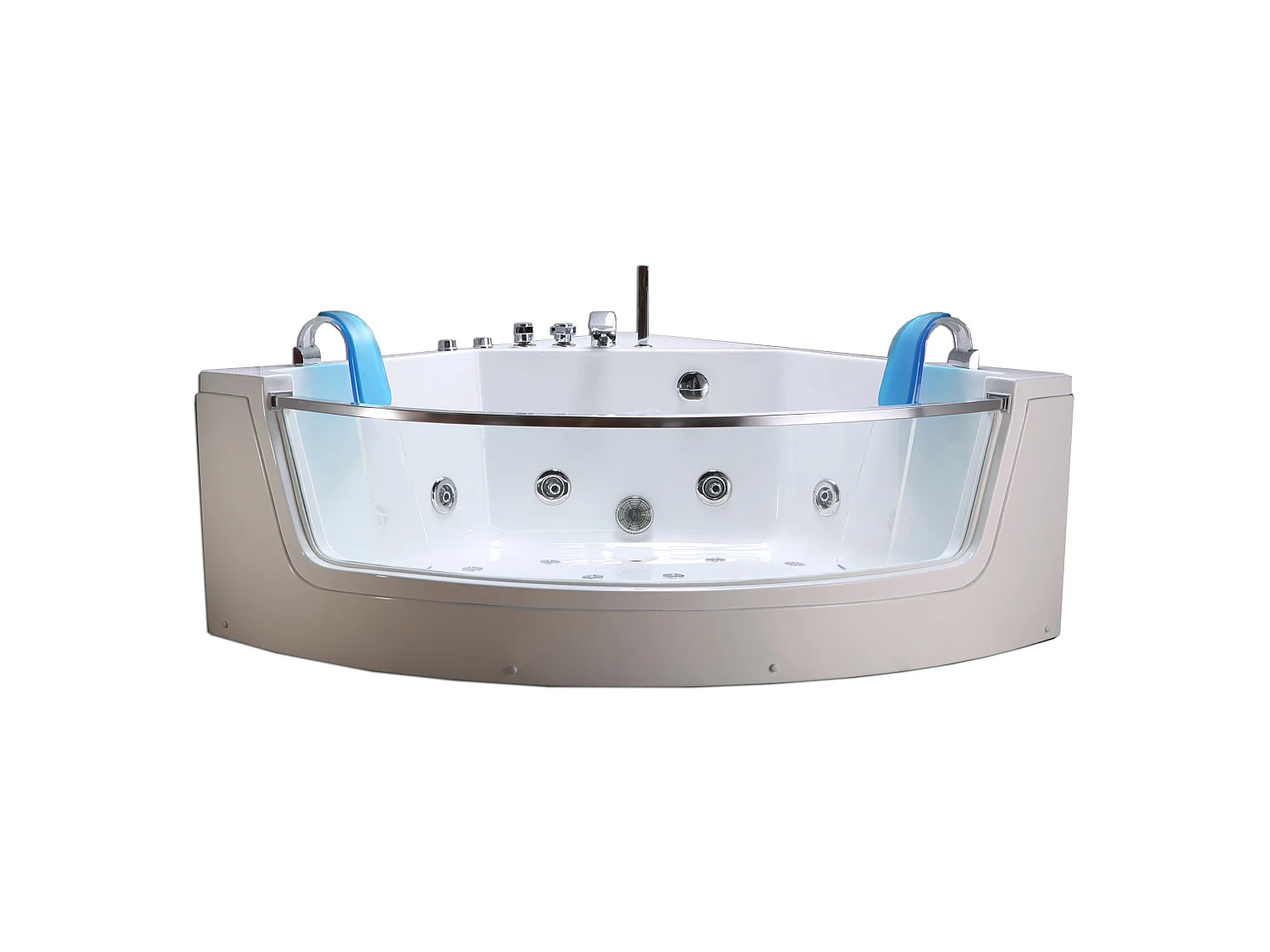 Baignoire hydromassage blanc pompe double 152 X 152 cm 19 jets – Calliope